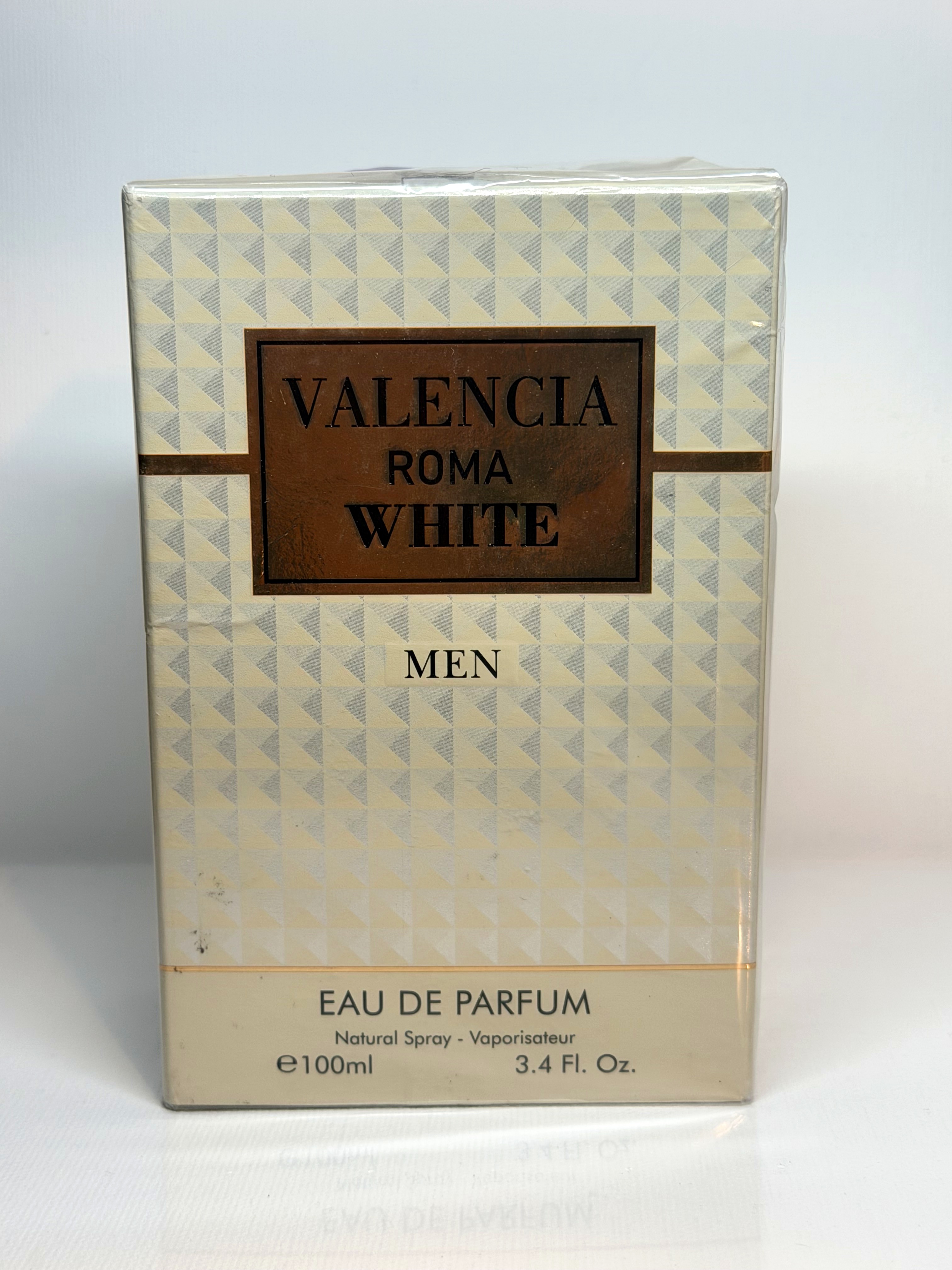 VALENCIA ROMA WHITE for MEN Eau De Parfum 3.4oz, Natural Spray by Royal Collection