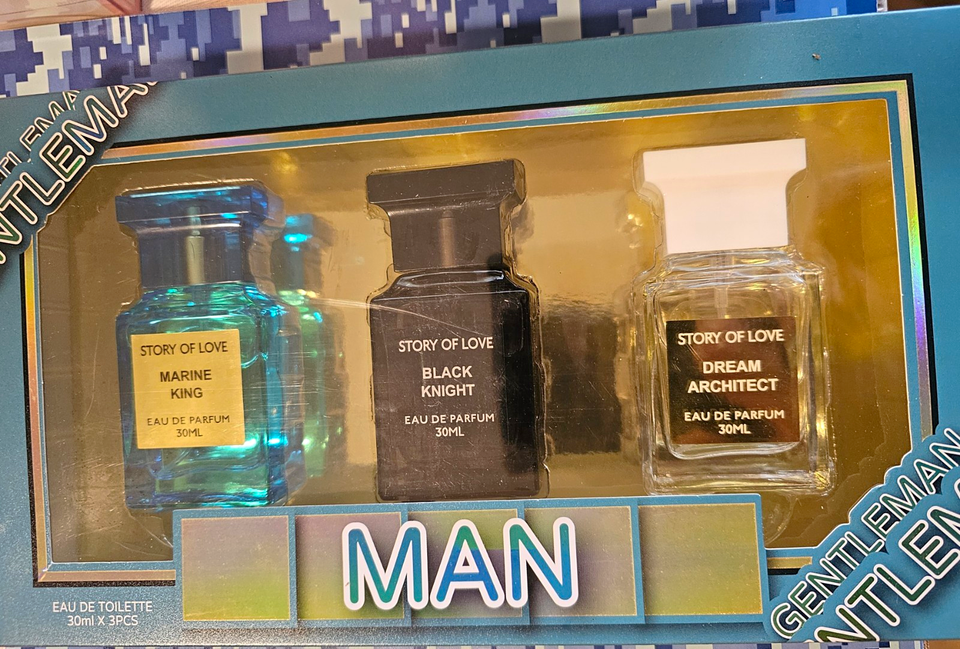 Best for You for Men Cologne Gift Set - Marine King, Black Knight and Dream Architect Eau De Parfum 30ML X 3PCS by Story of Love